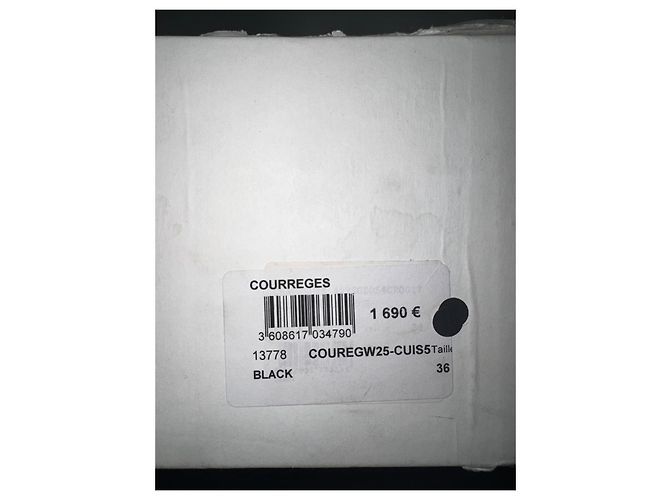Courreges Botas Courrèges de cuero negro con tacón de aguja - vista 9