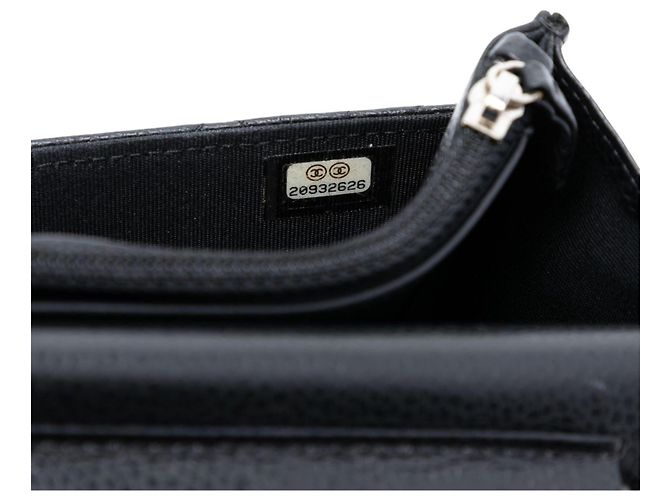 Chanel – Portafoglio con catena CC in pelle Caviar trapuntata nera Nero - vista 5