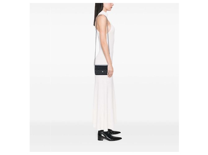 Chanel – Portafoglio con catena CC in pelle Caviar trapuntata nera Nero - vista 7