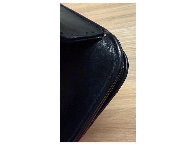 Wallet On Chain Borsa Chanel Single Flap nera in pelle d'agnello e pelliccia Nero - vista 12