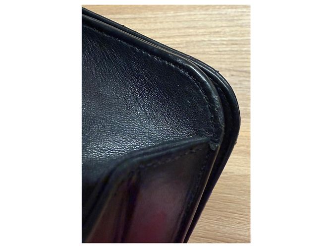 Wallet On Chain Borsa Chanel Single Flap nera in pelle d'agnello e pelliccia Nero - vista 14