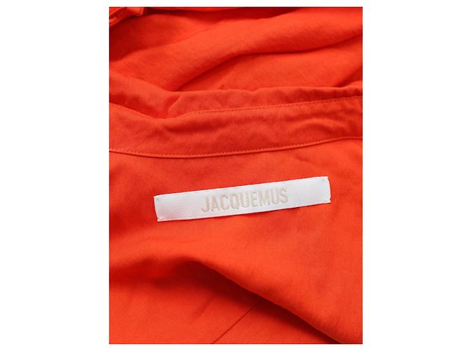 Jacquemus La Robe Bahia Drapiertes Hemdkleid Orange - Ansicht 3