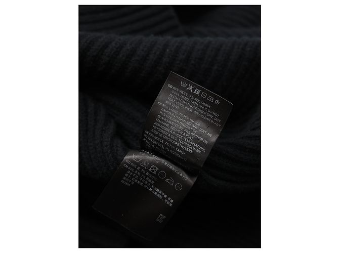 Totême Schwarzer Wollpullover mit hohem Kragen Oversized Cropped - Ansicht 4