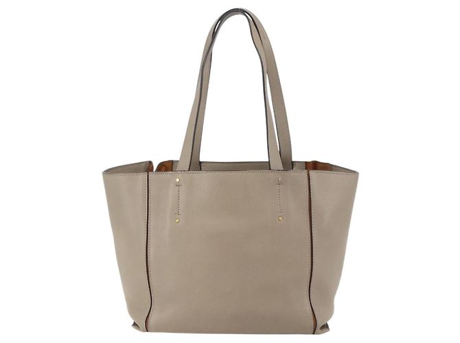 Chloé Chloe Milo Einkaufstasche aus Leder mittel Beige - Ansicht 2