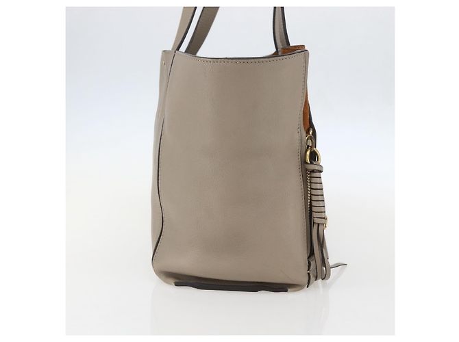 Chloé Chloe Milo Einkaufstasche aus Leder mittel Beige - Ansicht 3