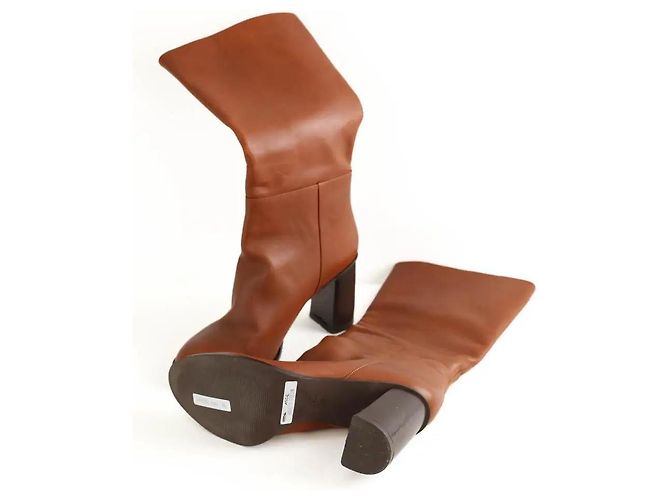 Manoush Botas de couro camel Camelo - vista 5