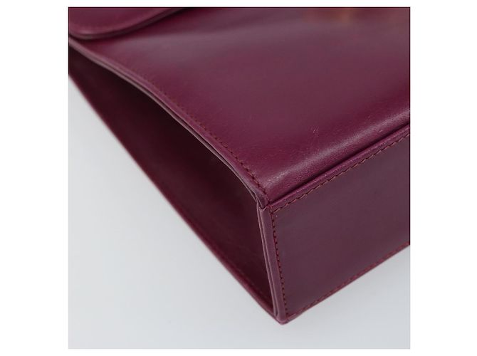 Borsa a Spalla Gancini in Pelle Viola e Oro Auth 159368 di Salvatore Ferragamo D'oro Porpora - vista 14
