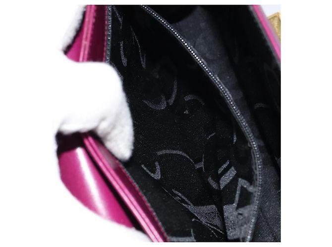 Borsa a Spalla Gancini in Pelle Viola e Oro Auth 159368 di Salvatore Ferragamo D'oro Porpora - vista 21
