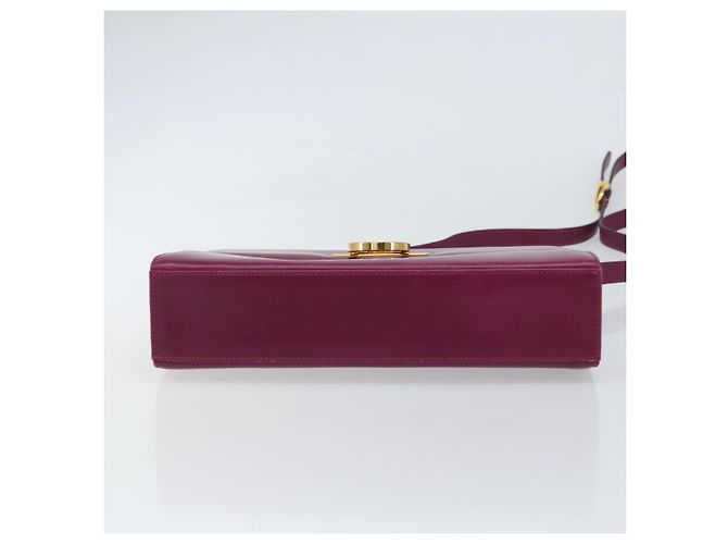 Borsa a Spalla Gancini in Pelle Viola e Oro Auth 159368 di Salvatore Ferragamo D'oro Porpora - vista 5