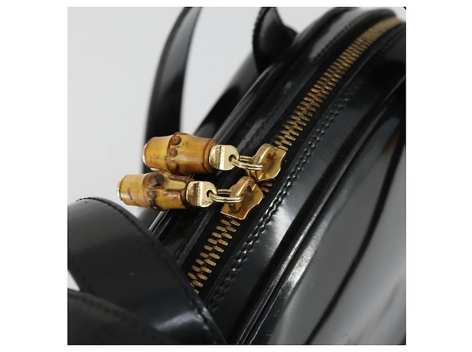GUCCI Shoulder Bag Enamel Black Gold 001 1075 1650 0 Auth 156856 Golden - vista 10