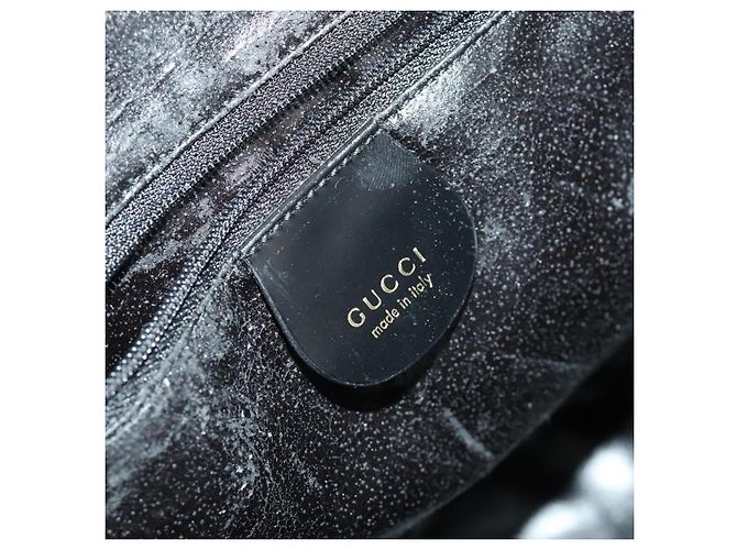 GUCCI Shoulder Bag Enamel Black Gold 001 1075 1650 0 Auth 156856 Golden - vista 17
