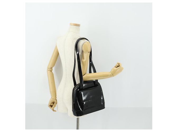 GUCCI Shoulder Bag Enamel Black Gold 001 1075 1650 0 Auth 156856 Golden - vista 23