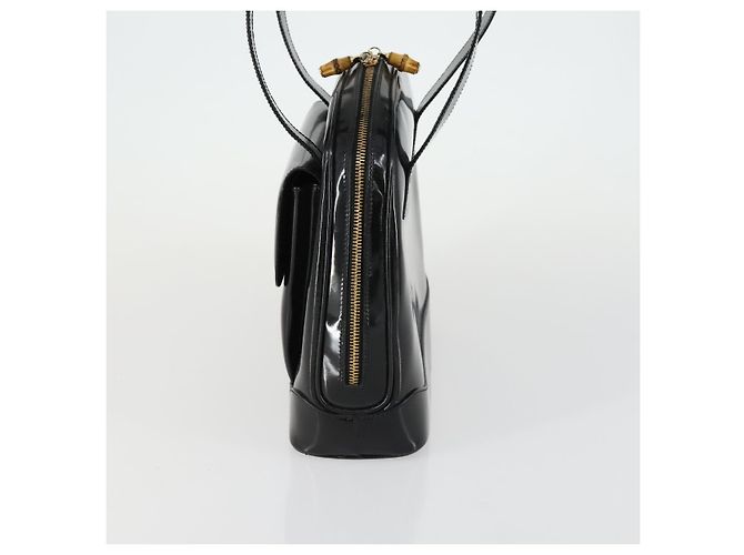 GUCCI Shoulder Bag Enamel Black Gold 001 1075 1650 0 Auth 156856 Golden - vista 3