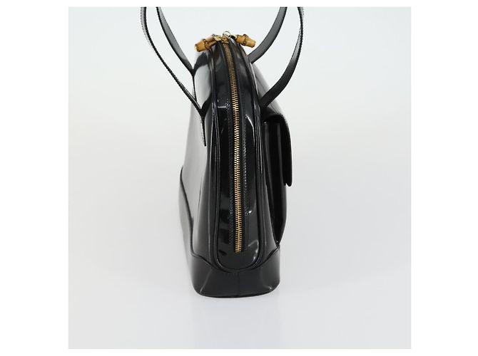 GUCCI Shoulder Bag Enamel Black Gold 001 1075 1650 0 Auth 156856 Golden - vista 4
