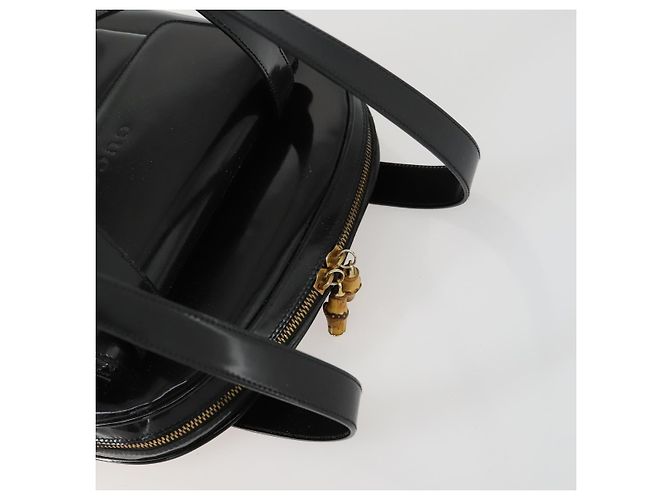 GUCCI Shoulder Bag Enamel Black Gold 001 1075 1650 0 Auth 156856 Golden - vista 6