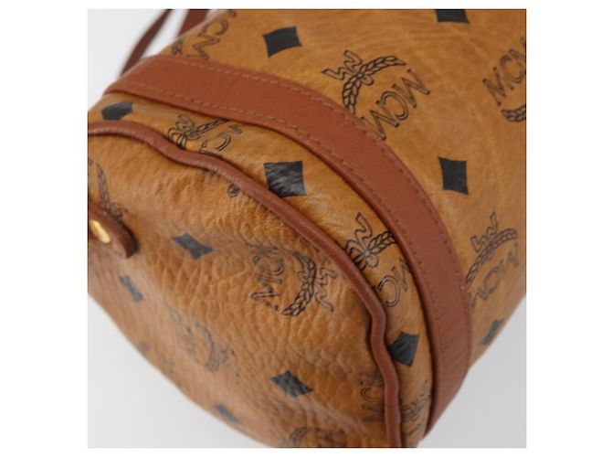 Borsa a Spalla MCM Logogram Vicetos PVC Marrone Oro Auth BA9360 D'oro - vista 14