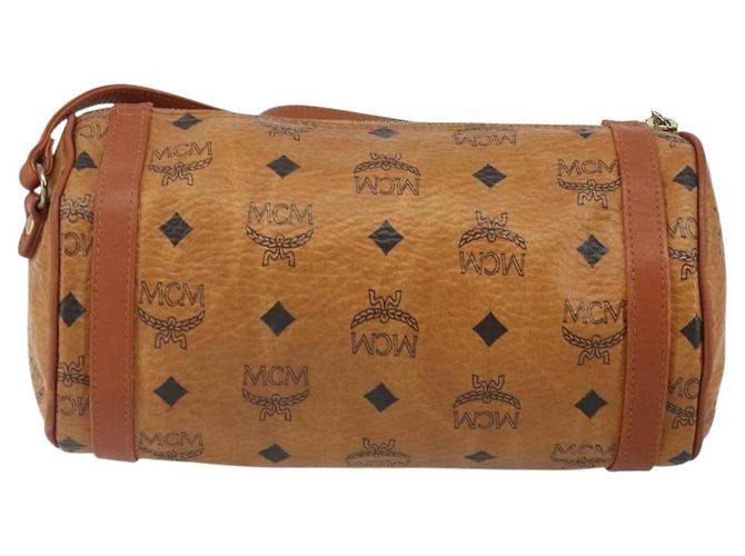 Borsa a Spalla MCM Logogram Vicetos PVC Marrone Oro Auth BA9360 D'oro - vista 2