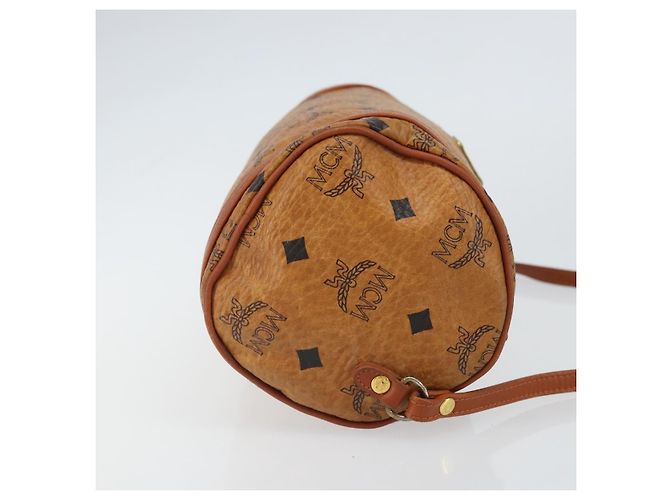 Borsa a Spalla MCM Logogram Vicetos PVC Marrone Oro Auth BA9360 D'oro - vista 3