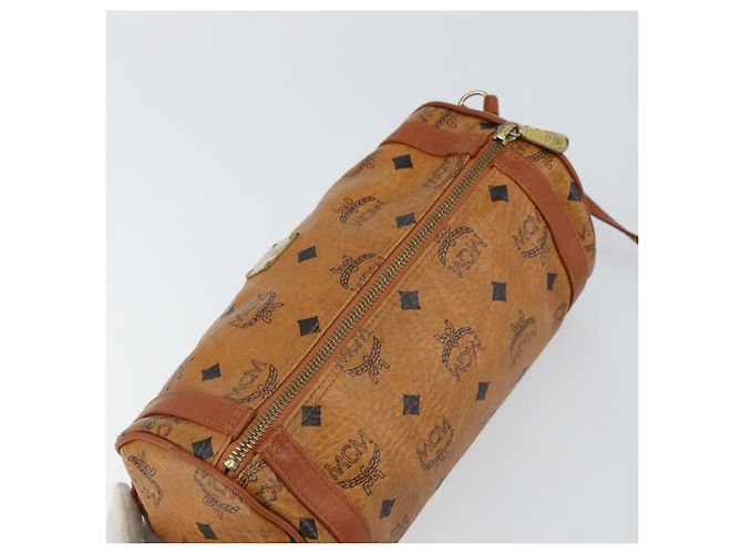 Borsa a Spalla MCM Logogram Vicetos PVC Marrone Oro Auth BA9360 D'oro - vista 6