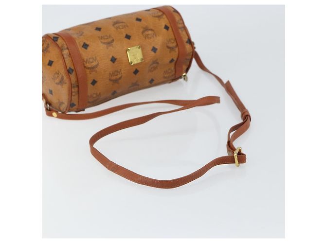 Borsa a Spalla MCM Logogram Vicetos PVC Marrone Oro Auth BA9360 D'oro - vista 7