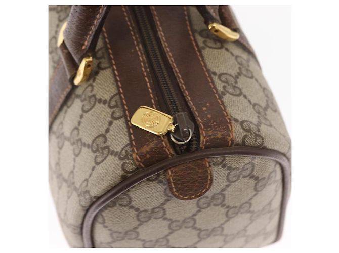 Borsa Gucci GG Supreme Web Sherry Line PVC Beige Oro 40 02 006 Auth BA9363 D'oro - vista 17