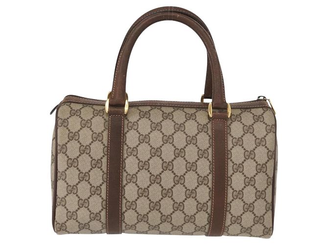 Borsa Gucci GG Supreme Web Sherry Line PVC Beige Oro 40 02 006 Auth BA9363 D'oro - vista 2