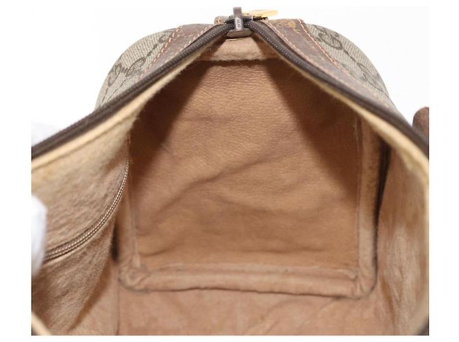 Borsa Gucci GG Supreme Web Sherry Line PVC Beige Oro 40 02 006 Auth BA9363 D'oro - vista 20