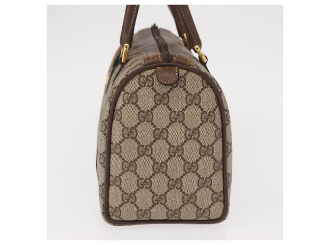 Borsa Gucci GG Supreme Web Sherry Line PVC Beige Oro 40 02 006 Auth BA9363 D'oro - vista 3