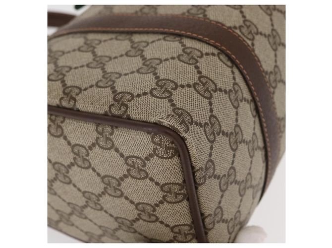 Borsa Gucci GG Supreme Web Sherry Line PVC Beige Oro 40 02 006 Auth BA9363 D'oro - vista 9