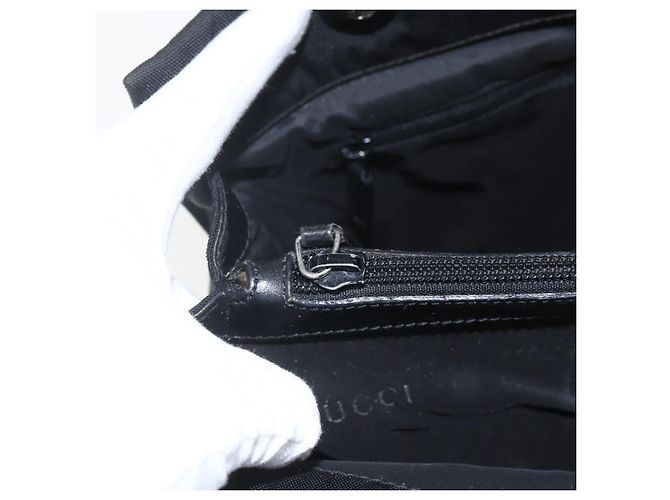 Borsa a mano in nylon Gucci Bamboo 2 vie nera argento 002 1016 Auth ep12535 Nero - vista 18
