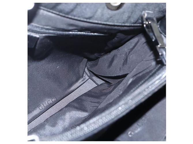 Borsa a mano in nylon Gucci Bamboo 2 vie nera argento 002 1016 Auth ep12535 Nero - vista 20