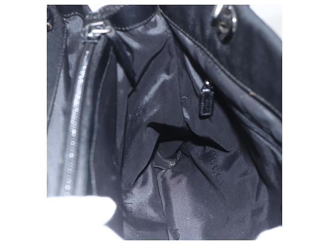 Borsa a mano in nylon Gucci Bamboo 2 vie nera argento 002 1016 Auth ep12535 Nero - vista 21