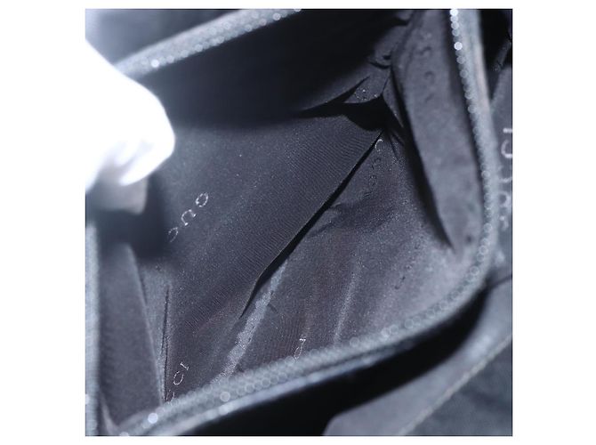 Borsa a mano in nylon Gucci Bamboo 2 vie nera argento 002 1016 Auth ep12535 Nero - vista 23