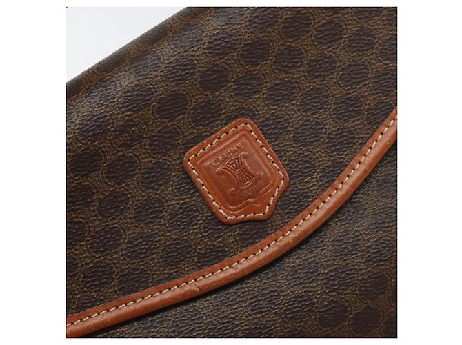 Céline Borsa a mano in tela Macadam CELINE in pelle PVC 2 in 1 marrone oro Auth BA9343 D'oro - vista 18