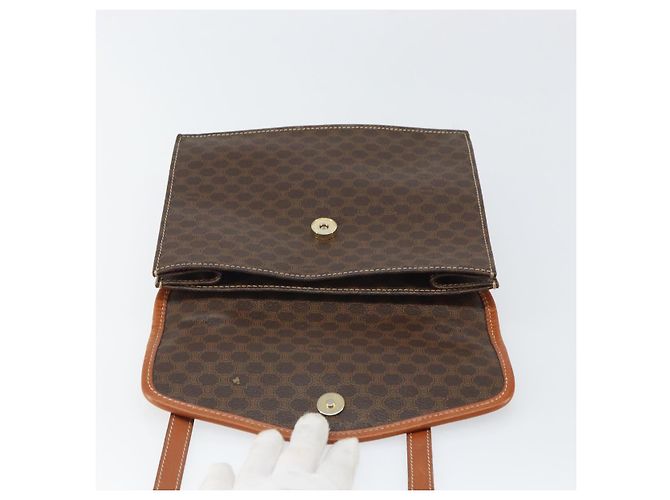 Céline Borsa a mano in tela Macadam CELINE in pelle PVC 2 in 1 marrone oro Auth BA9343 D'oro - vista 19
