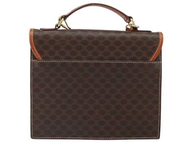 Céline Borsa a mano in tela Macadam CELINE in pelle PVC 2 in 1 marrone oro Auth BA9343 D'oro - vista 2