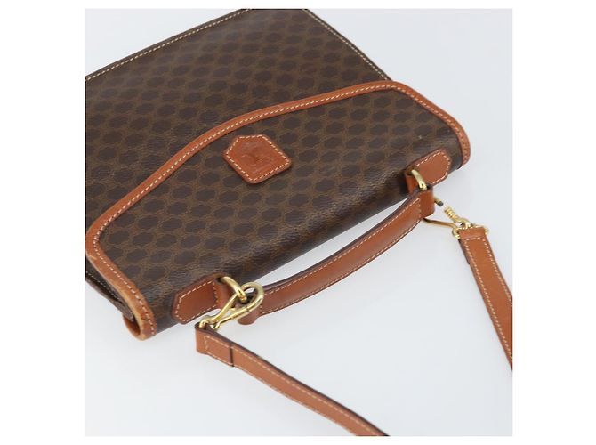 Céline Borsa a mano in tela Macadam CELINE in pelle PVC 2 in 1 marrone oro Auth BA9343 D'oro - vista 6