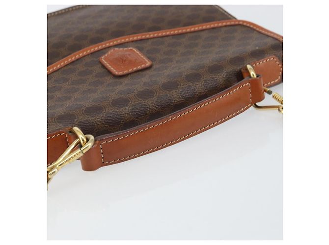 Céline Borsa a mano in tela Macadam CELINE in pelle PVC 2 in 1 marrone oro Auth BA9343 D'oro - vista 7