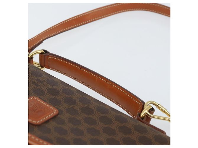 Céline Borsa a mano in tela Macadam CELINE in pelle PVC 2 in 1 marrone oro Auth BA9343 D'oro - vista 8