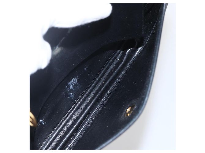 Borsa a Spalla Christian Dior Pelle Nera Oro Auth 160300 Nero D'oro - vista 11