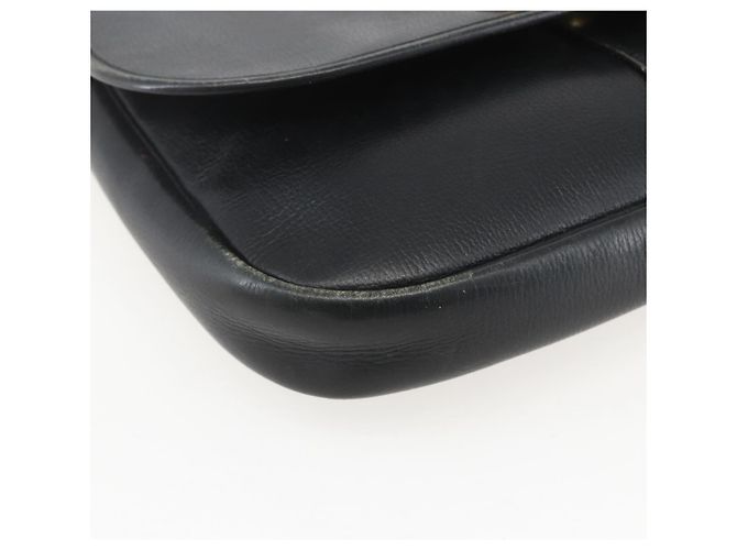 Borsa a Spalla Christian Dior Pelle Nera Oro Auth 160300 Nero D'oro - vista 15