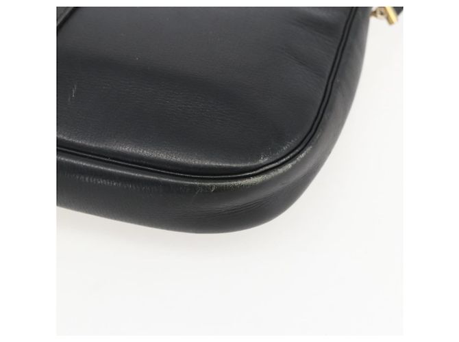 Borsa a Spalla Christian Dior Pelle Nera Oro Auth 160300 Nero D'oro - vista 16