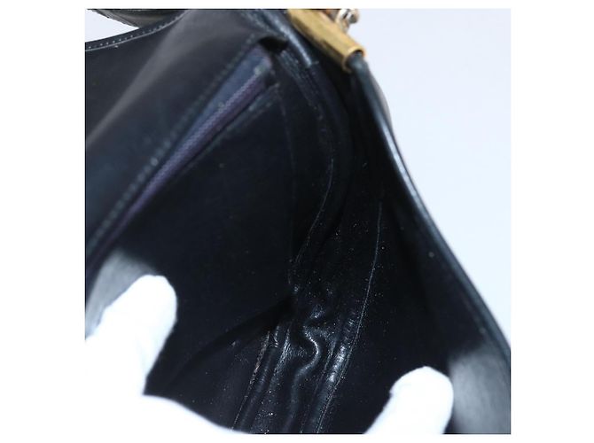 Borsa a Spalla Christian Dior Pelle Nera Oro Auth 160300 Nero D'oro - vista 19