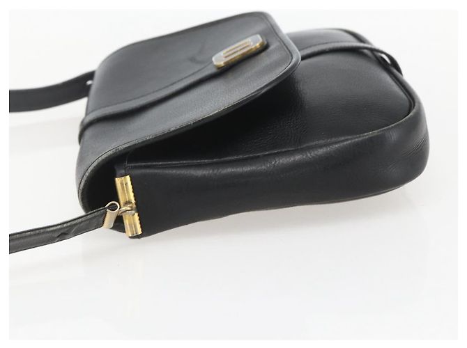 Borsa a Spalla Christian Dior Pelle Nera Oro Auth 160300 Nero D'oro - vista 3