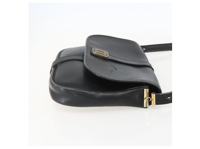 Borsa a Spalla Christian Dior Pelle Nera Oro Auth 160300 Nero D'oro - vista 4
