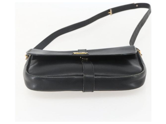 Borsa a Spalla Christian Dior Pelle Nera Oro Auth 160300 Nero D'oro - vista 5