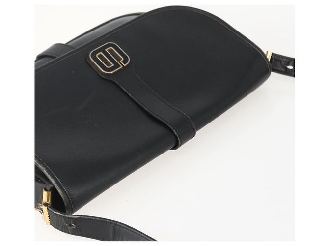 Borsa a Spalla Christian Dior Pelle Nera Oro Auth 160300 Nero D'oro - vista 6