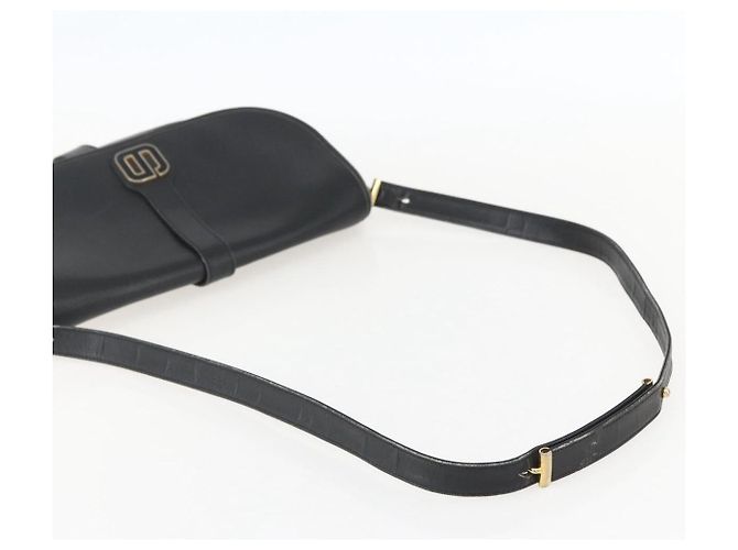 Borsa a Spalla Christian Dior Pelle Nera Oro Auth 160300 Nero D'oro - vista 7