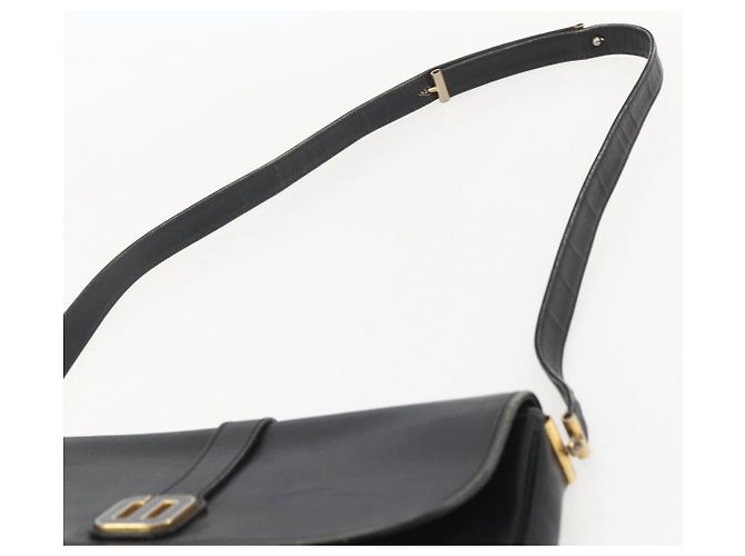 Borsa a Spalla Christian Dior Pelle Nera Oro Auth 160300 Nero D'oro - vista 8