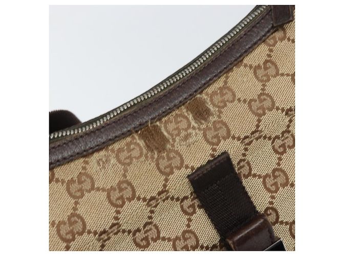 Borsa a Spalla GG Canvas Gucci Beige Argento 131211 Auth gh1532 - vista 10